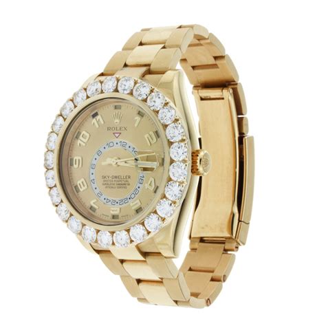 rolex sky dweller diamond bezel|rolex watch diamond bezel prices.